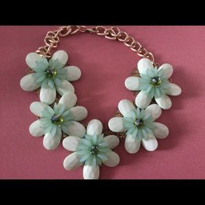 Green and gold statement necklace